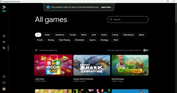 Cách sử dụng Google Play Games trên Windows 7