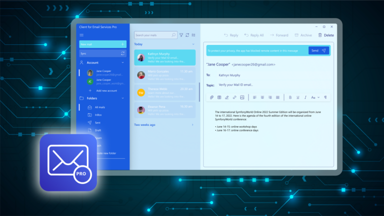 Client for Email Services PRO: Trình quản lý email giống Windows Mail