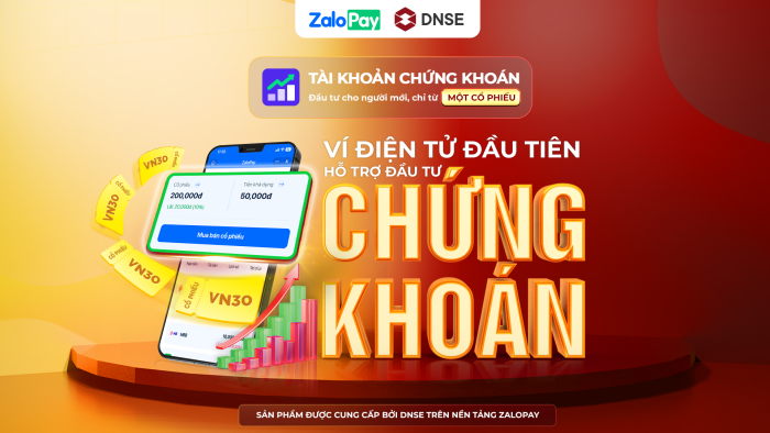 ZaloPay trở thành ví điện tử đầu tiên hỗ trợ đầu tư chứng khoán