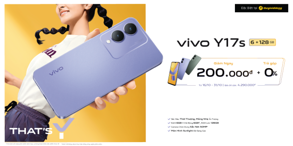 vivo tung ưu đãi hấp dẫn chỉ trong tháng 10 dành cho vivo Y17s