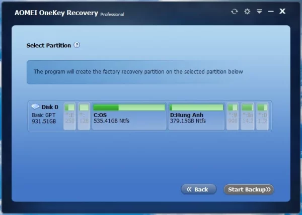AOMEI OneKey Recovery Pro 7