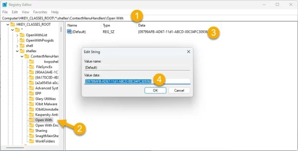 Khắc phục lỗi tùy chọn Open with biến mất trong menu chuột phải Windows 11 2