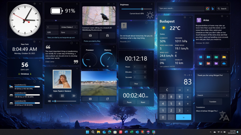 Widget Pro: Tiện ích màn hình xịn xò cho Windows 10