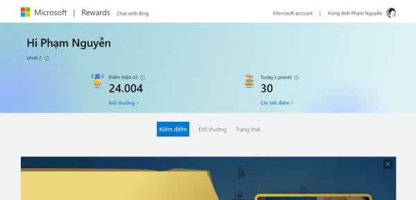 Cách đổi điểm Microsoft Rewards lấy voucher GrabMart 1