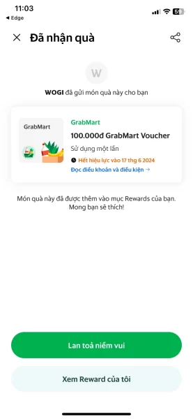 Cách đổi điểm Microsoft Rewards lấy voucher GrabMart 10