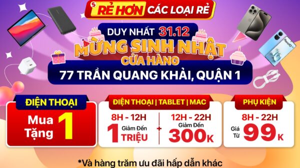 Điện thoại, phụ kiện công nghệ giá chỉ từ 99 ngàn đồng, voucher trị giá đến 1 triệu đồng