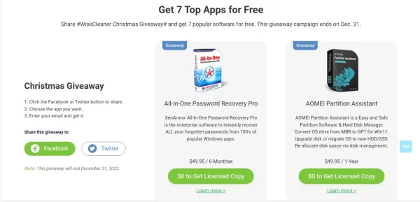 WiseCleaner Christmas Giveaway 1