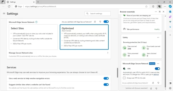 Cách sử dụng Microsoft Edge Secure Network 4