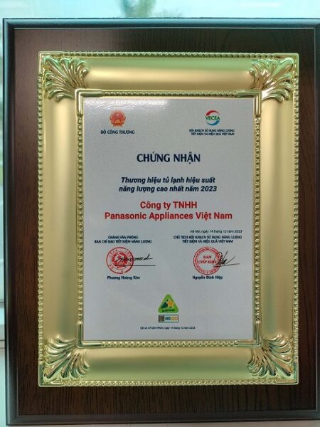 Sản phẩm Panasonic đạt Chứng nhận Hiệu suất Năng lượng cao nhất