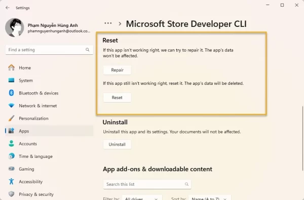 Khắc phục lỗi 0x80048504 trong Microsoft Store 2