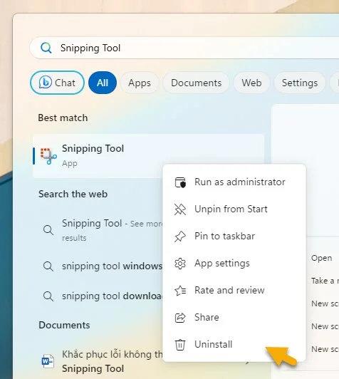 Khắc phục lỗi không thể in từ Snipping Tool 6