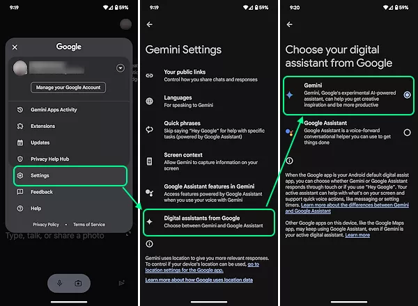 Hướng dẫn thay Google Assistant bằng Gemini AI