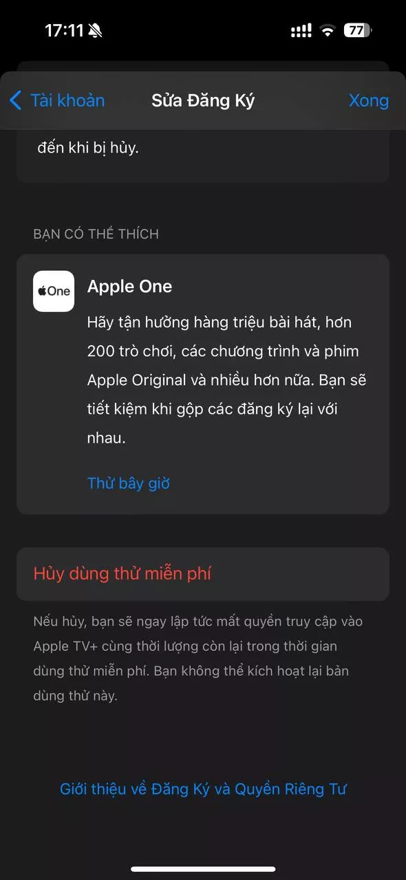 Cách huỷ gia hạn các ứng dụng dùng thử miễn phí trên iPhone
