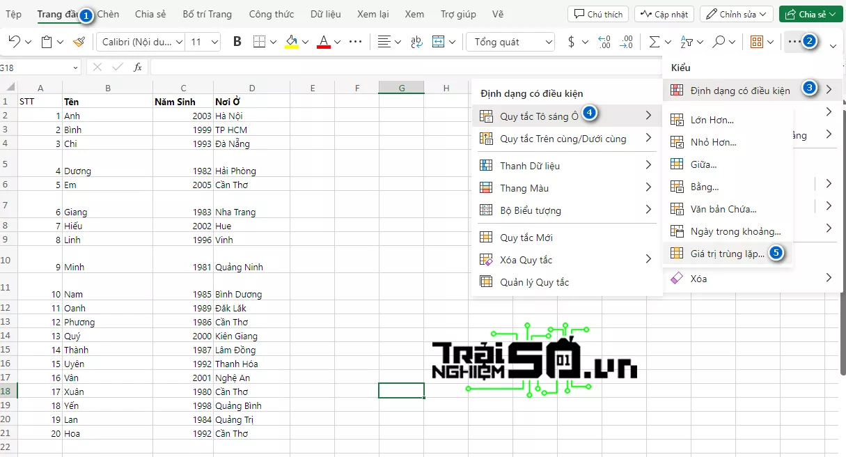 Cách xử lý dữ liệu trùng lặp trong Excel