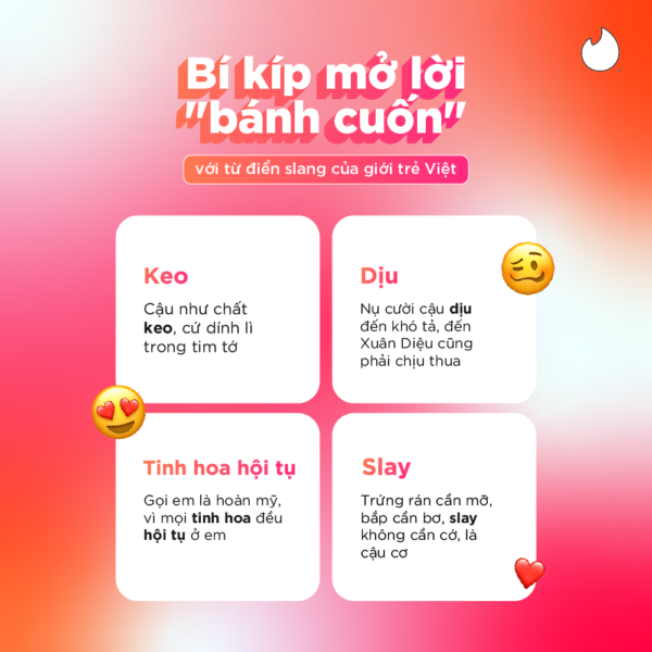 Giới trẻ Việt bật mí bí quyết mở lời “bánh cuốn” với Gen Z slang trên Tinder