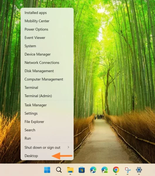 Cách hiển thị lại nút Show Desktop cho thanh tác vụ Windows 11 3