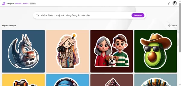 Cách tạo sticker trong Microsoft Designer 2