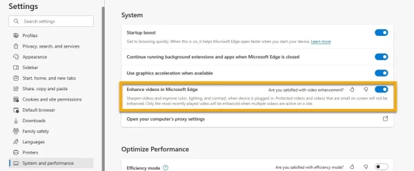 Cải thiện chất lượng video trong Microsoft Edge 2