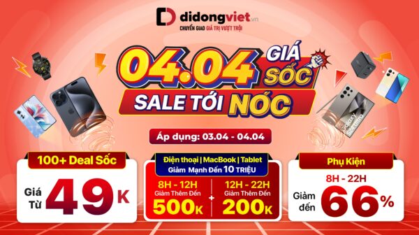 Di Động Việt sale lớn hai ngày liên tiếp, 3-4/4
