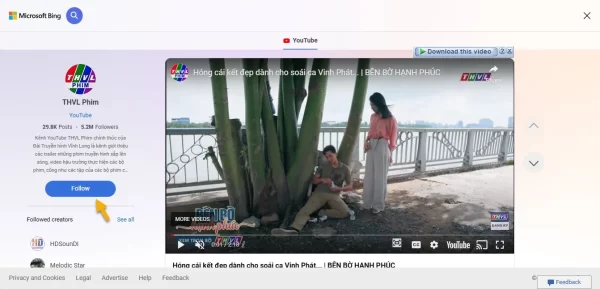 Duyệt, xem video YouTube trên Bing thích hơn 6