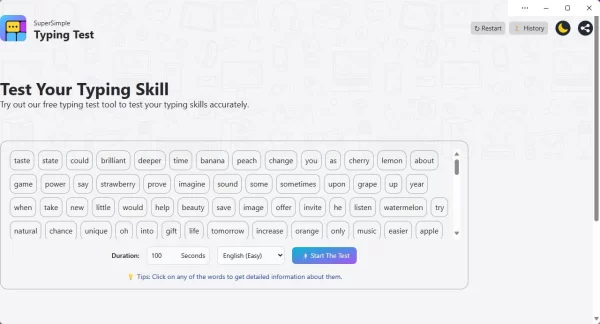 SuperSimple Typing Test 1