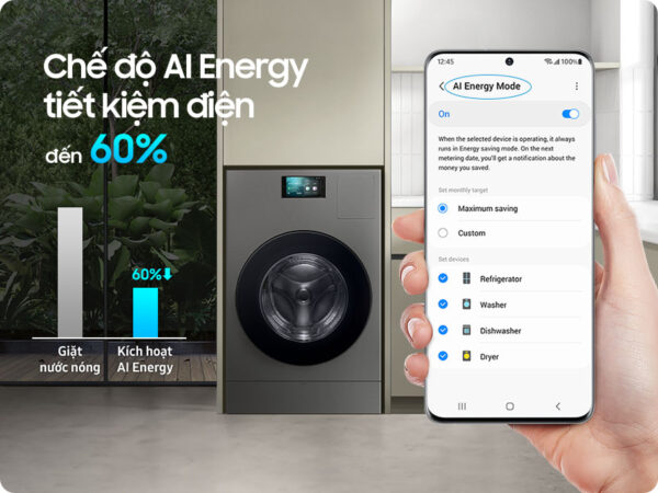 Máy giặt sấy bơm nhiệt Samsung Bespoke AI Heatpump tích hợp nhiều công nghệ đột phá