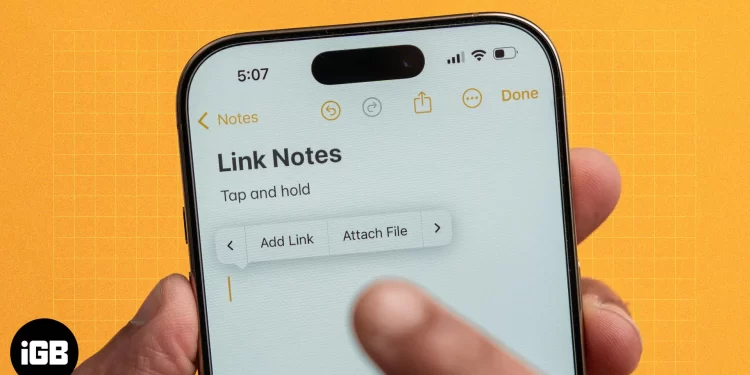 Hướng dẫn liên kết ghi chú trong ứng dụng Notes của Apple