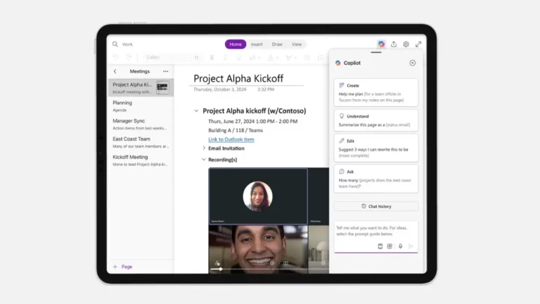 Microsoft Copilot chính thức xuất hiện trên OneNote dành cho Mac và iPad
