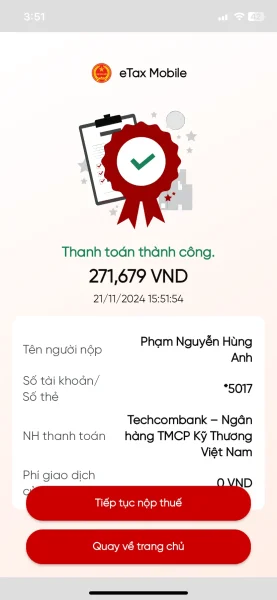 Cách đóng tiền thuế kinh doanh TMĐT trên eTax Mobile 10