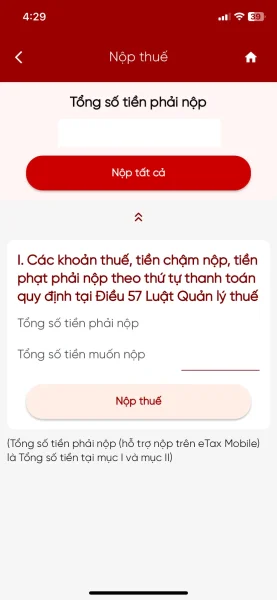 Cách đóng tiền thuế kinh doanh TMĐT trên eTax Mobile 12