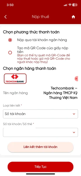 Cách đóng tiền thuế kinh doanh TMĐT trên eTax Mobile 8