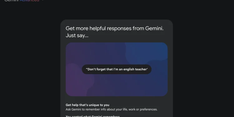 Gemini ra mắt tính năng nhớ thông tin bạn nhập