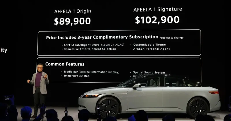 Afeela: Xe điện kết hợp giữa Sony và Honda chính thức mở đặt trước