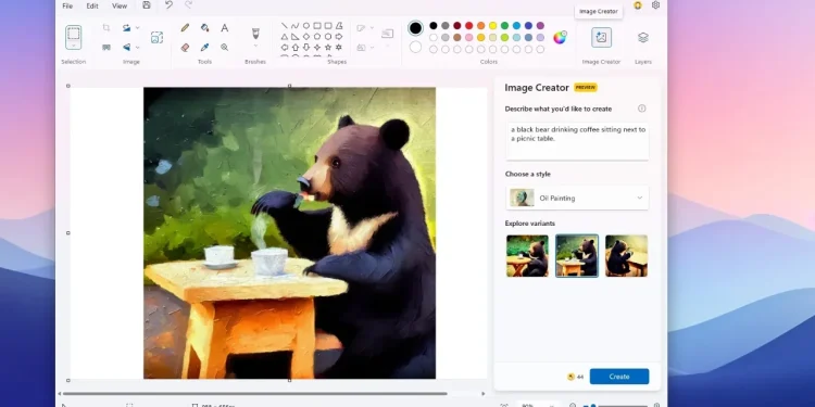 Dùng thử Image Creator trong Microsoft Paint