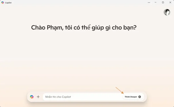 Dùng thử Think Deeper trong Microsoft Copilot 1