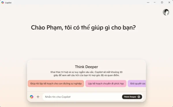 Dùng thử Think Deeper trong Microsoft Copilot 2