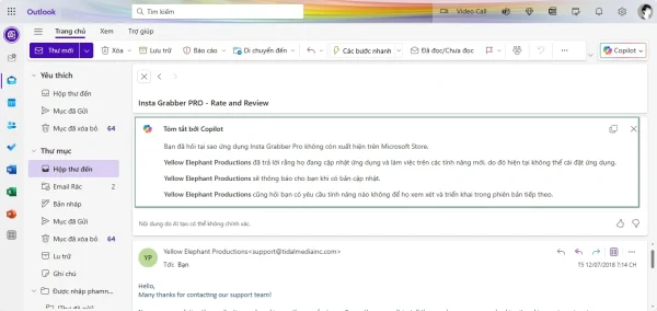 Cách sử dụng Copilot trong Outlook 2