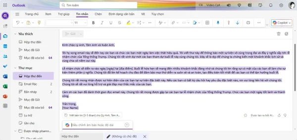 Cách sử dụng Copilot trong Outlook 6