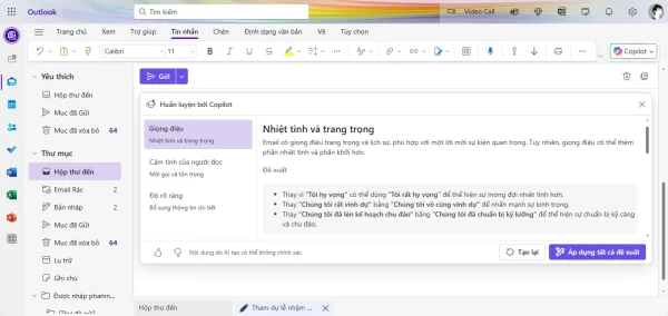 Cách sử dụng Copilot trong Outlook 8