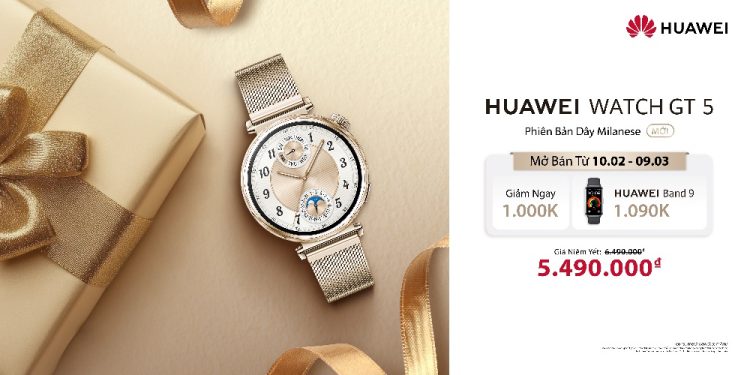 HUAWEI WATCH GT 5 phiên bản dây Milanese sẽ được mở bán tại Việt Nam từ 10/2