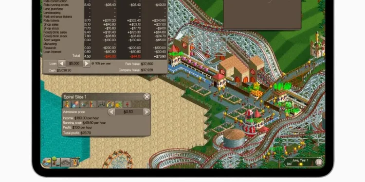 Apple arcade ra mắt sáu trò chơi mới, bao gồm rollercoaster tycoon