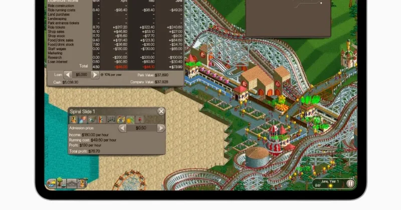 Apple arcade ra mắt sáu trò chơi mới, bao gồm rollercoaster tycoon