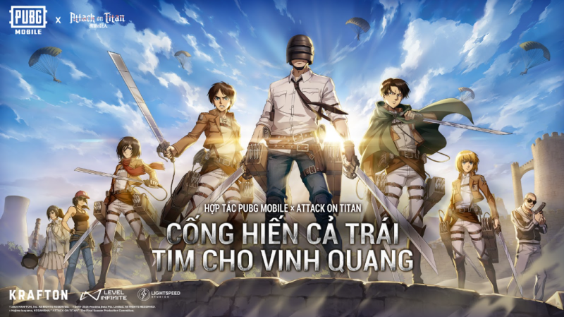 PUBG Mobile Update 3.8: Hợp tác Attack On Titan