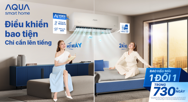 AQUA ra mắt điều hòa thông minh AQUA UV VOICE, bảo hành “1 đổi 1 trong 730 ngày” cùng nhiều chương trình khuyến mại hè hấp dẫn