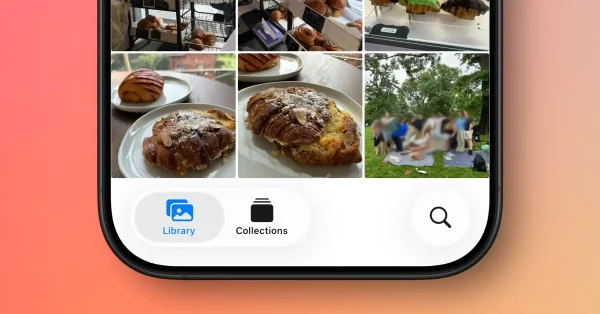 Thanh tab quay trở lại trong ứng dụng Photos trên iOS 26