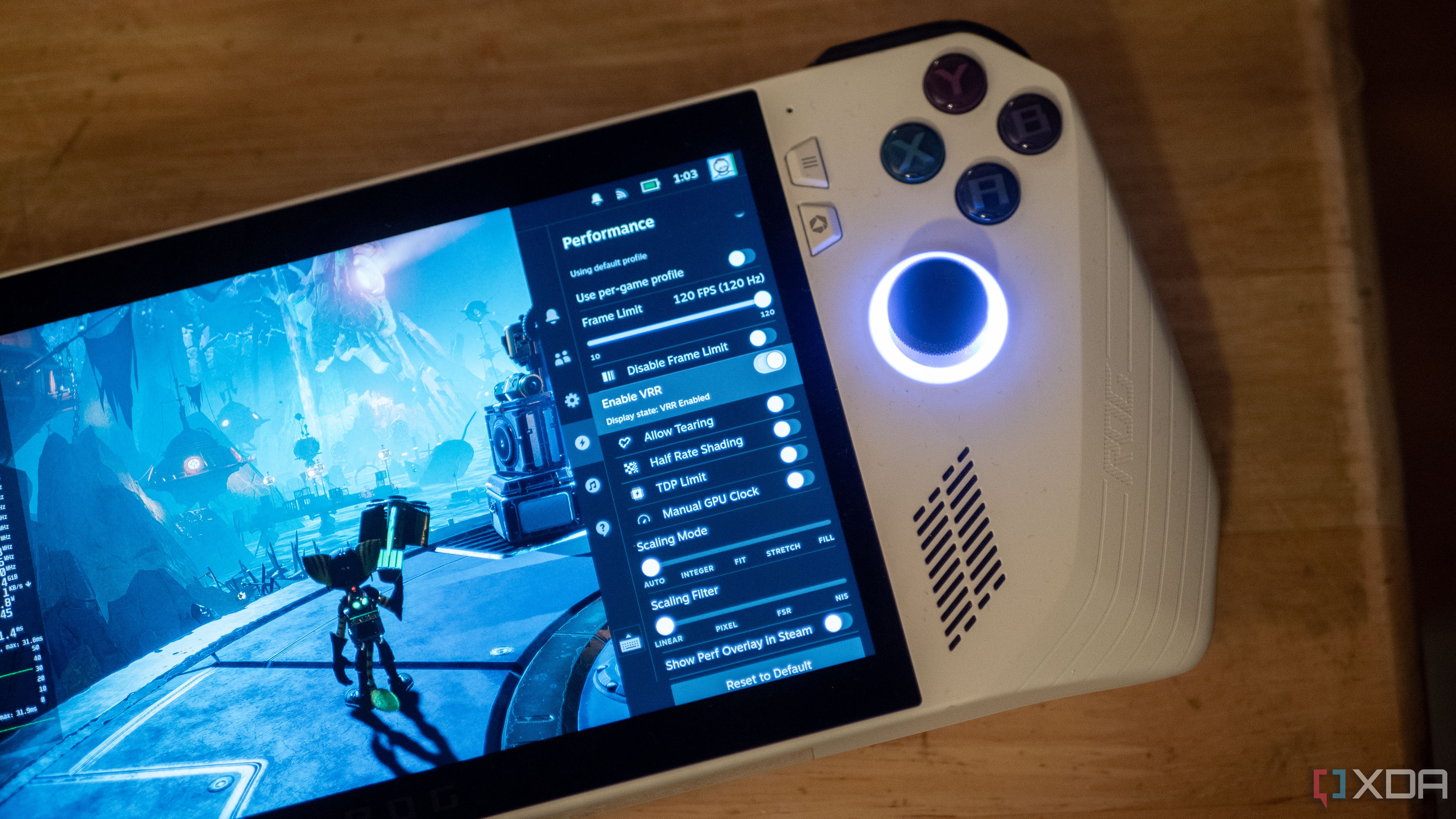 VRR and more settings in Bazzite on the Asus ROG Ally