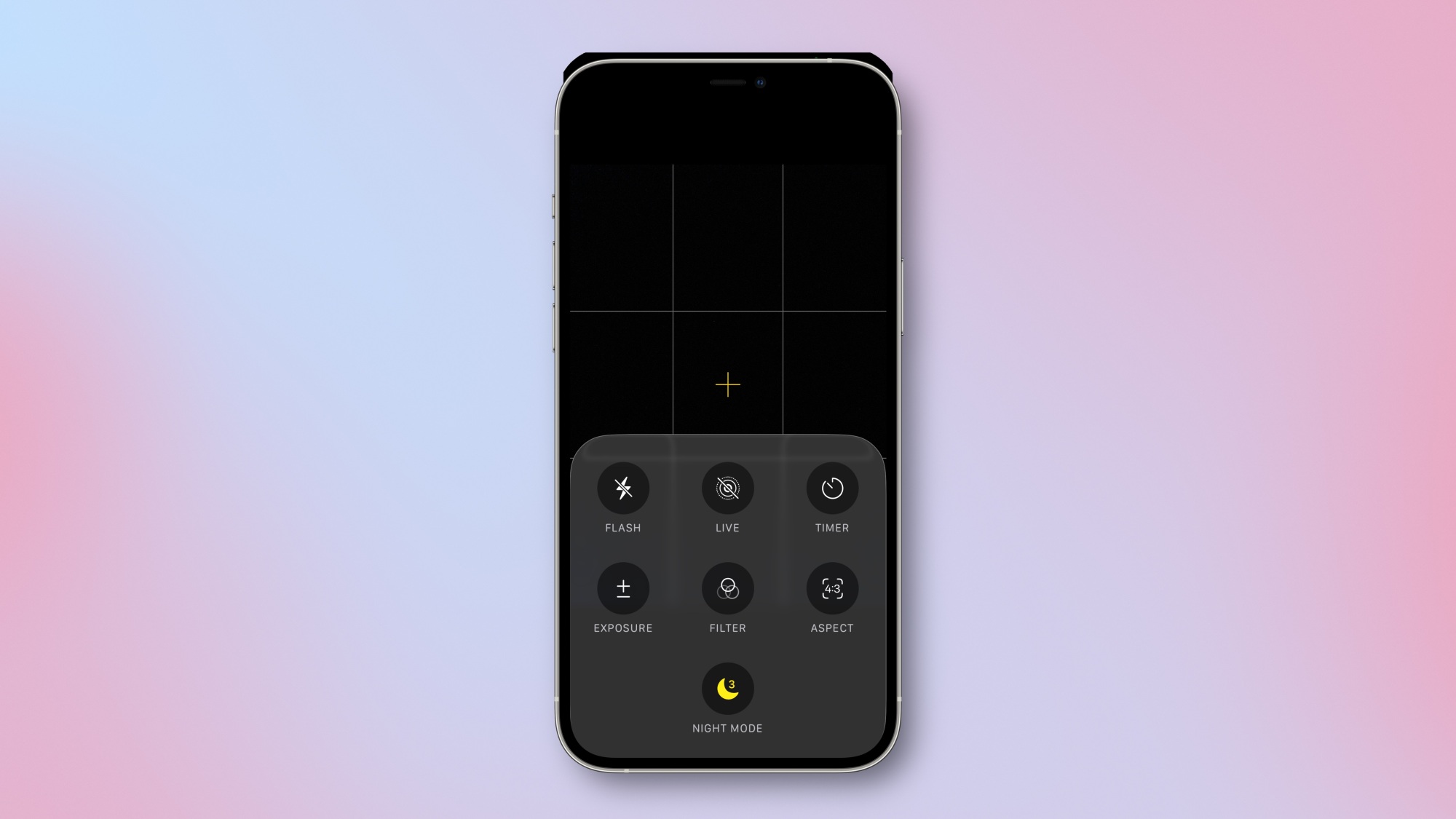 Ứng dụng Camera trong iOS 26 với các điều chỉnh trong Photos.