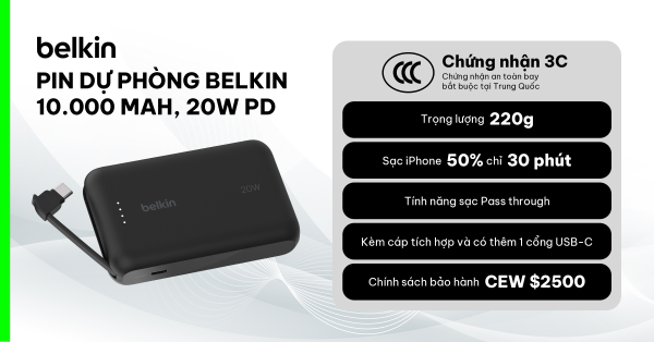Belkin đạt chứng nhận CCC cho hầu hết các dòng sạc dự phòng