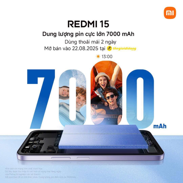 Redmi 15 pin silicon carbon 7000mAh sắp ra mắt, kèm cơ hội sở hữu vé concert “Anh Trai Vượt Ngàn Chông Gai”