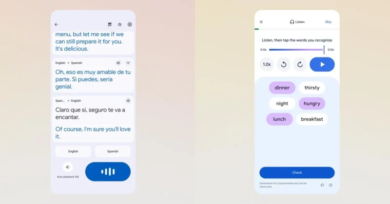 Google Translate ra mắt chế độ dịch trực tiếp và công cụ luyện tập ngôn ngữ